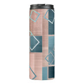 Bouteilles Isothermes Luxe Abstrait | Blush Rose Gold et Turquoise Géomé (Dos)