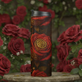 Bouteilles Isothermes Luxury Steampunk Roses Romantic Gold Gears