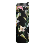 Bouteilles Isothermes Lys floraux : peinture arrière - plan noire (Tourné sur la gauche)