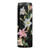 Bouteilles Isothermes Lys floraux : peinture arrière - plan noire (Dos)