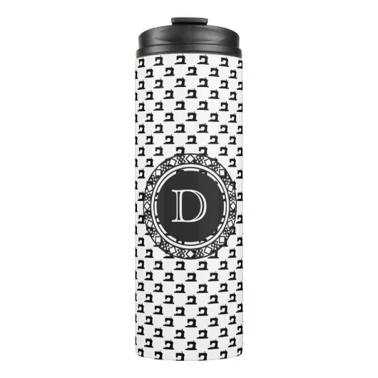 Bouteilles Isothermes Machine à coudre Motif avec Monogramme ・ Artisanat (Devant)