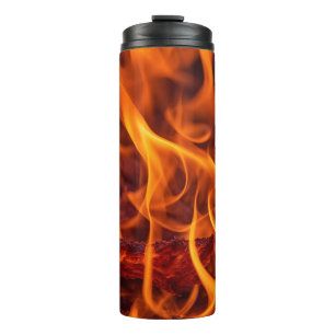 Bouteilles Isothermes macro Flamme d'incendie