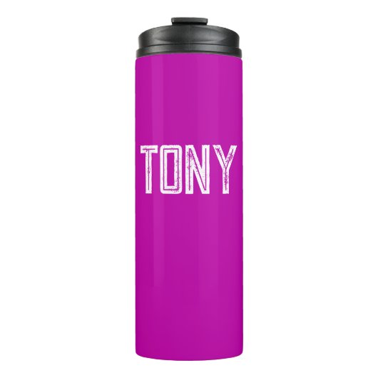 Bouteilles Isothermes Magenta solide Nom personnalisé Monogramme (Devant)