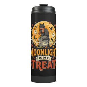 Bouteilles Isothermes Magie de la Lune du Chat Noir Halloween
