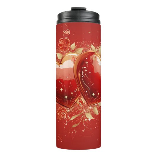 Bouteilles Isothermes Magnifique 3-D Coeurs Aimer Tumbler Thermique (Devant)