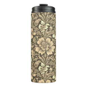 Bouteilles Isothermes Magnifique motif floral sépia vintage