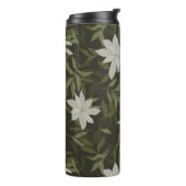 Bouteilles Isothermes Magnolia et feuilles verts sur noir (Tourné sur la gauche)