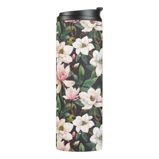 Bouteilles Isothermes Magnolias dessinés à la main : aquarelle transpare (Tourné sur la gauche)