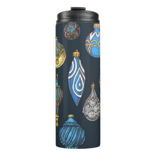 Bouteilles Isothermes Main De Noël Dessinée, Décorations Vintages.