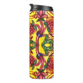 Bouteilles Isothermes Main Dessinée : Élégance Ornementale Florale. (Tourné sur la droite)