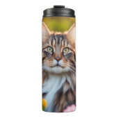 Bouteilles Isothermes Maine Coon Chat en Fleurs (Devant)
