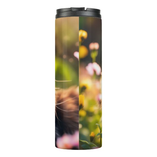 Bouteilles Isothermes Maine Coon Chat en Fleurs (Dos)