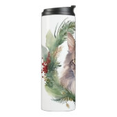 Bouteilles Isothermes Maine Coon Chat Noël Wreath Festive Kitten (Tourné sur la gauche)