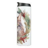 Bouteilles Isothermes Maine Coon Chat Noël Wreath Festive Kitten (Tourné sur la droite)