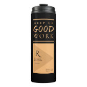 Bouteilles Isothermes MAINTENIR UN BON TRAVAIL | Élégant Chic Gold Monog (Devant)