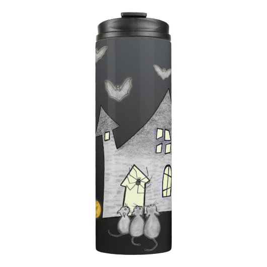 Bouteilles Isothermes Maison d'Halloween, Chats noirs, Chats, Chauves-so (Devant)