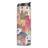 Bouteilles Isothermes Maisons Abstraites : Aquarelle Arrière - plan sans (Tourné sur la gauche)