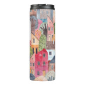 Bouteilles Isothermes Maisons Abstraites : Aquarelle Arrière - plan sans (Dos)