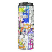 Bouteilles Isothermes Maisons d'Amsterdam : Aquarelle Motif sans couture (Dos)