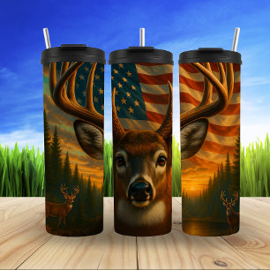 Bouteilles Isothermes Majestic Buck, coucher de soleil américain