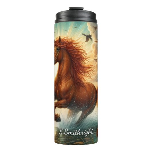 Bouteilles Isothermes Majestic Horse Galloping Water Sunlight (Devant)