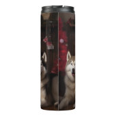 Bouteilles Isothermes Malamute en Alaska près de la cheminée Noël (Dos)