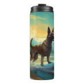 Bouteilles Isothermes Malinoi Beach Surf Peinture belge (Devant)