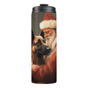Bouteilles Isothermes Malinois Belge avec le Père Noël Fête de Noël