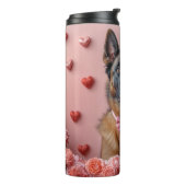 Bouteilles Isothermes Malinois belge avec Rose - Saint Valentin (Tourné sur la gauche)