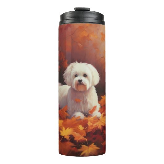 Bouteilles Isothermes Maltais en automne Feuilles automne Inspiration (Devant)