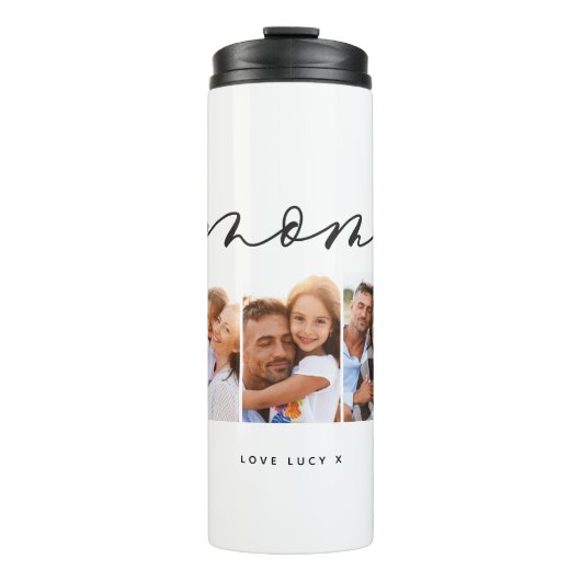 Bouteilles Isothermes maman mignonne script moderne multi photo cadeau (Devant)