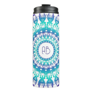 Bouteilles Isothermes Mandala à fleurs ethniques.monogramme