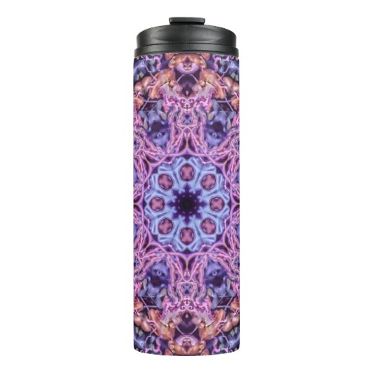 Bouteilles Isothermes Mandala bioluminescent complexe en teintes violett (Devant)