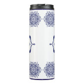 Bouteilles Isothermes Mandala de créature Bleu et Blanc Tumbler Thermal (Dos)