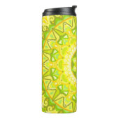 Bouteilles Isothermes Mandala de printemps Voyage Vert Jaune Floral Boho (Tourné sur la gauche)