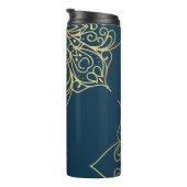 Bouteilles Isothermes Mandala Gold Damask Patte & Monogramme (Tourné sur la droite)