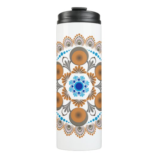 Bouteilles Isothermes Mandala Gold et Bleu Point (Devant)