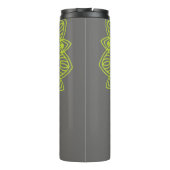 Bouteilles Isothermes Mandala Lime Green Grey Personnalisé Élégant (Dos)