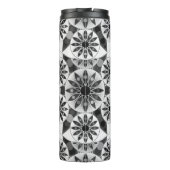 Bouteilles Isothermes Mandala Motif, noir, blanc et gris (Dos)