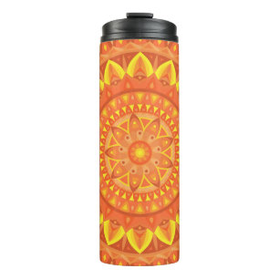 Bouteilles Isothermes Mandala orange chaud bohème voyage confortable vib