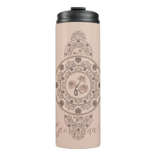 Bouteilles Isothermes Mandala Ornementale Mocha Rococo Lotus