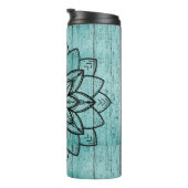 Bouteilles Isothermes Mandala sur le bois bleu vieilli (Tourné sur la droite)