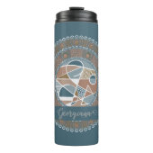 Bouteilles Isothermes Mandala Turquoise personnalisé et or Abstrait Acce (Devant)