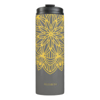 Mandala Yellow Grey Personnalisé Élégant