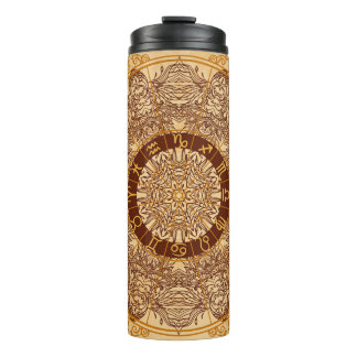Bouteilles Isothermes Mandalas, zodiac, orné, cercle vintage.