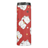 Bouteilles Isothermes Maneki-Neko chat, motif japonais de doodle. (Dos)