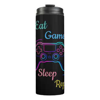 Bouteilles Isothermes Manger Jeu Dormir Répéter | Néon Gamer Personnalis