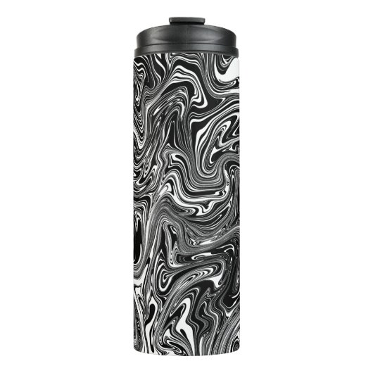 Bouteilles Isothermes Marbre Abstrait noir et blanc liquide (Devant)