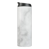Bouteilles Isothermes Marbre blanc avec monogramme et nom personnalisés (Tourné sur la droite)
