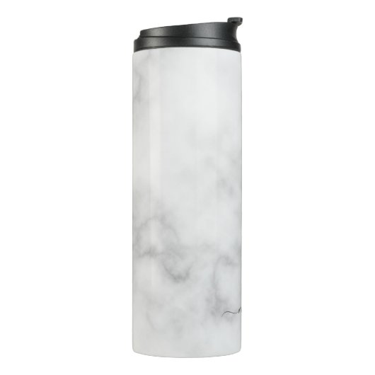 Bouteilles Isothermes Marbre blanc de nom personnalisé de script moderne (Tourné sur la gauche)